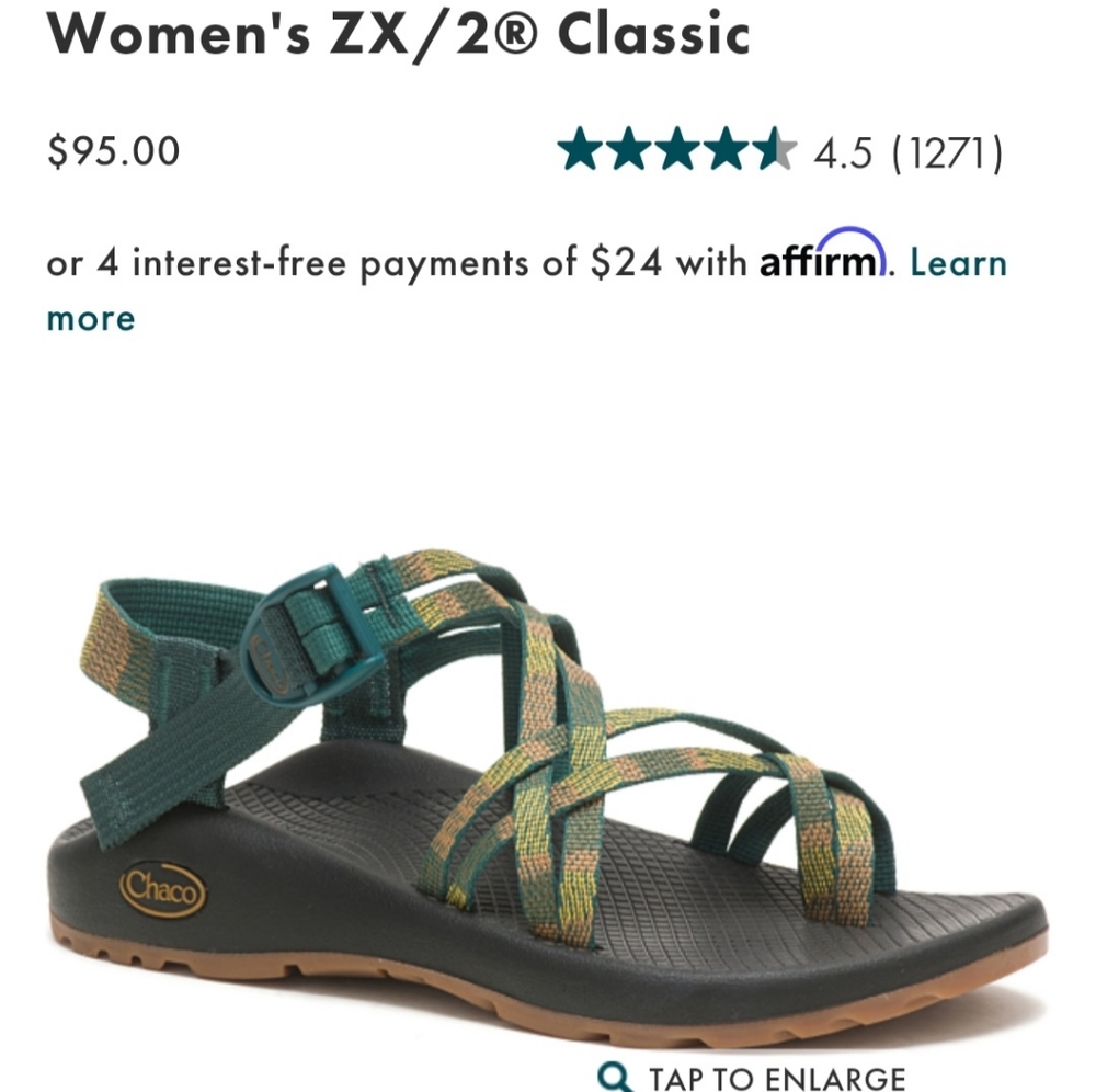 Women's Weave Moss Green ZX/2 Chaco Sandals